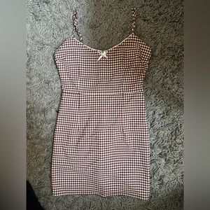 Urban Outfitters Brown Mini Gingham Dress
